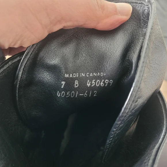 Vintage 80's black genuine leather mid calf boots Size 7 - Picture 10 of 16